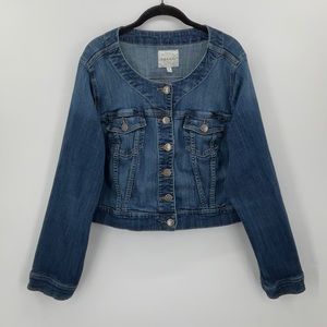 TORRID Cropped Collarless Denim Jacket Size 3